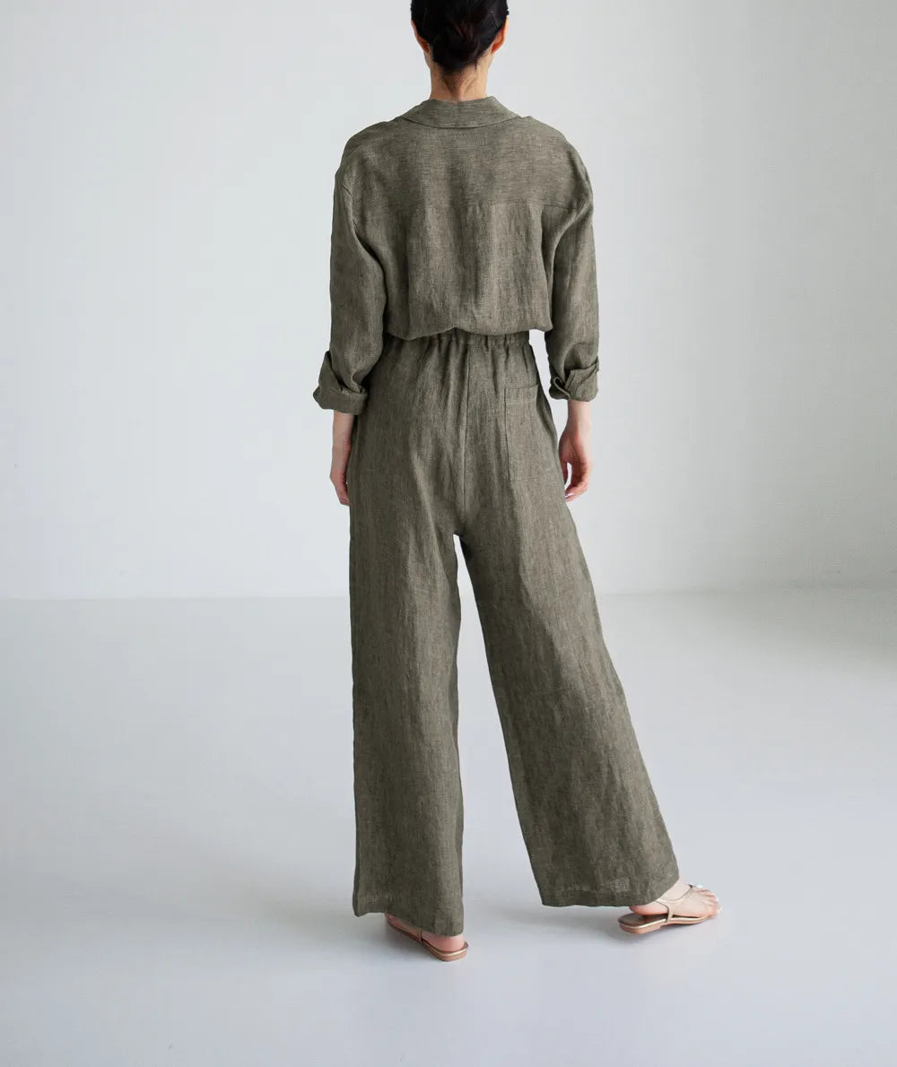 Comfortable Everyday Long Sleeve Wide Leg Jumpsuit for Women