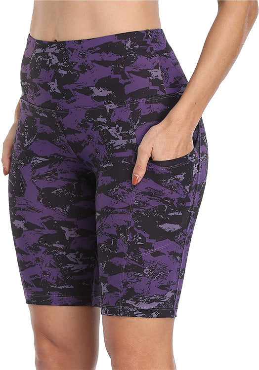 Fashionable Printed High-Waisted Biker Shorts for Sport and Everyday Comfort
