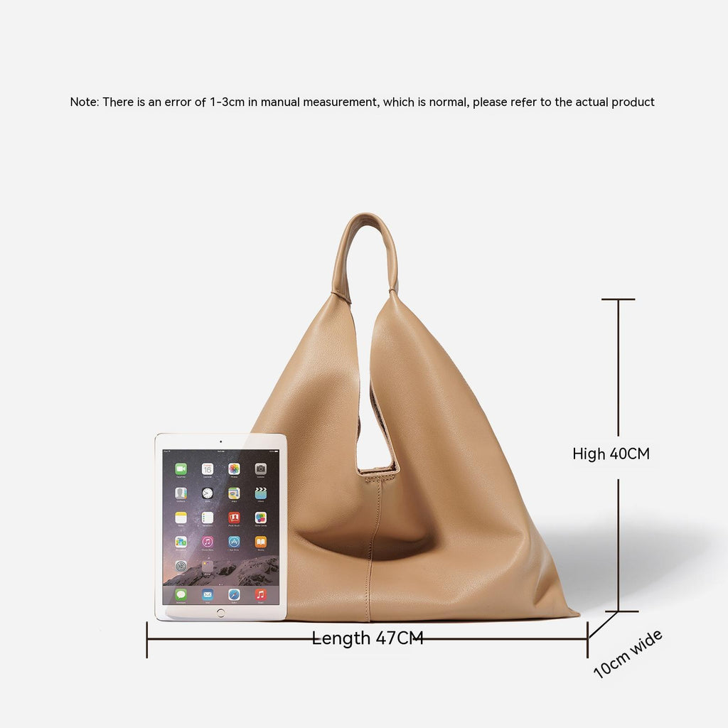 Soft Leather Slouchy Shoulder Bag - Everyday Tote