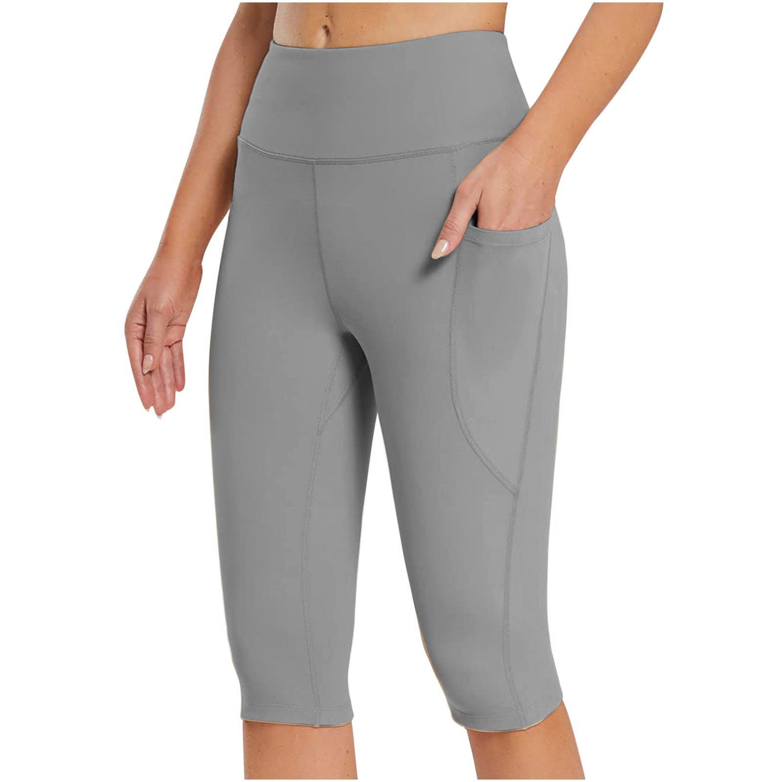 High Waist Side Pocket Stretch Sports Leggings for Active Women