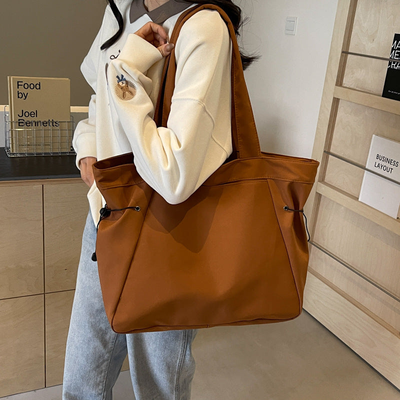 Spacious Oxford Cloth Commuter Tote Bag - Everyday Style