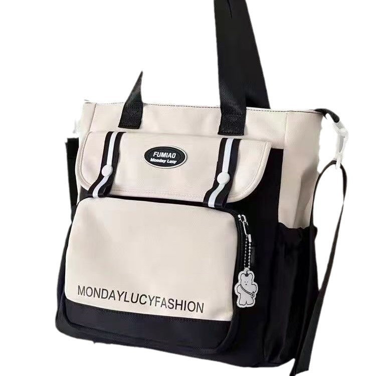 Versatile Oxford Commuter Tote & Crossbody Bag