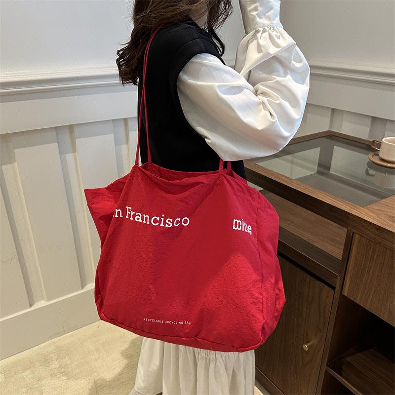 Fashion Letter Print Large Capacity Tote Bag for Daily Style