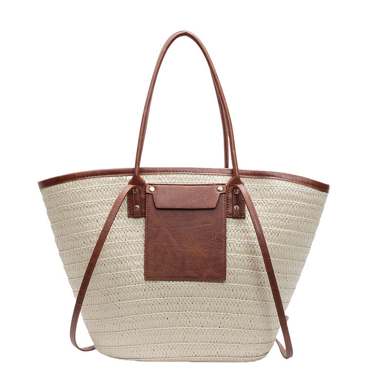 Chic Straw Woven Tote Bag for Summer & Beach - Women's Handbag
