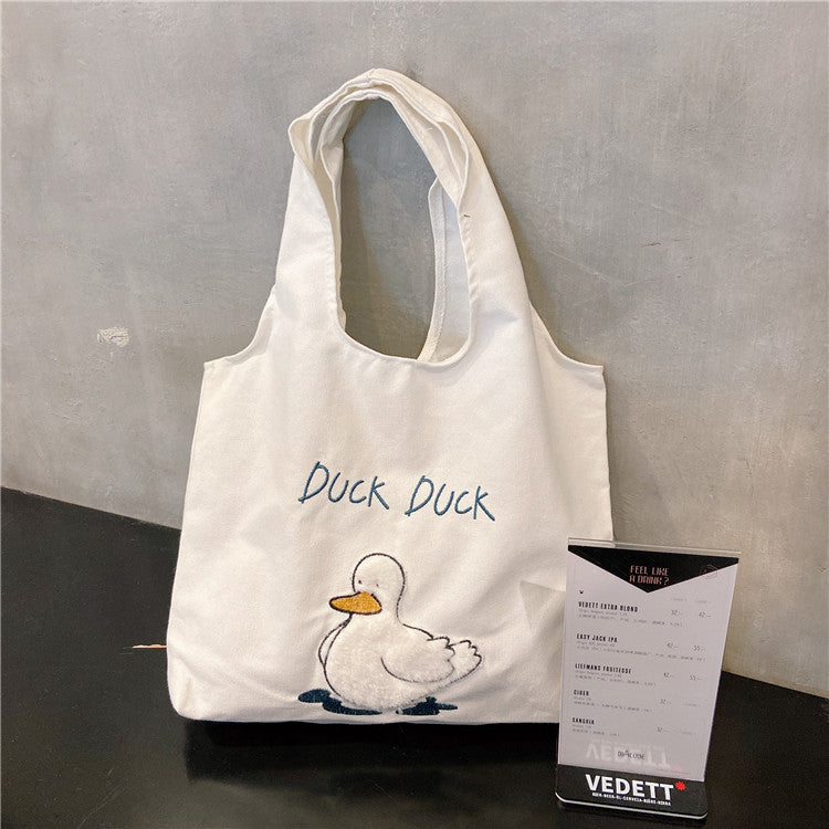 Charming Duck Canvas Tote Bag for Everyday Style