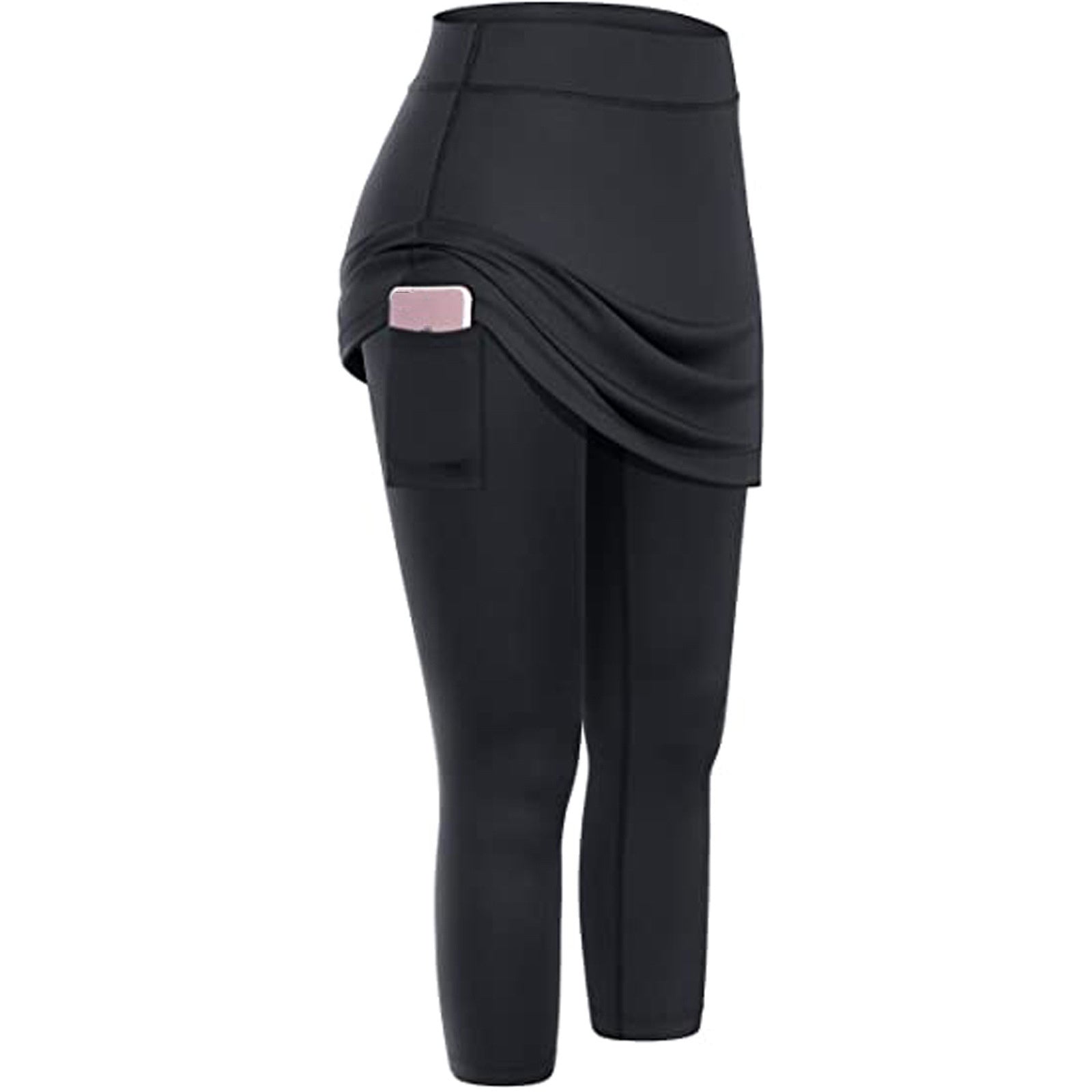 Women's Skirted Leggings with Pockets - Moisture-Wicking Activewear