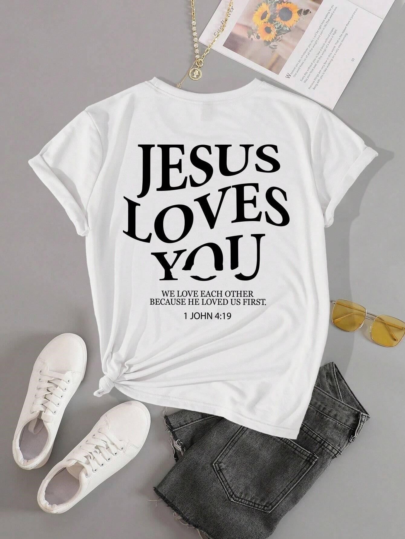 Jesus Loves You Women's Graphic T-Shirt