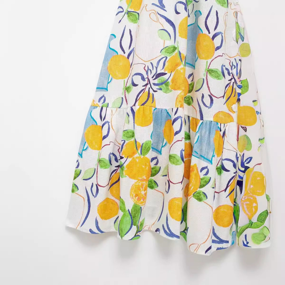 Vibrant Lemon Print Sleeveless Midi Dress - Summer Essential
