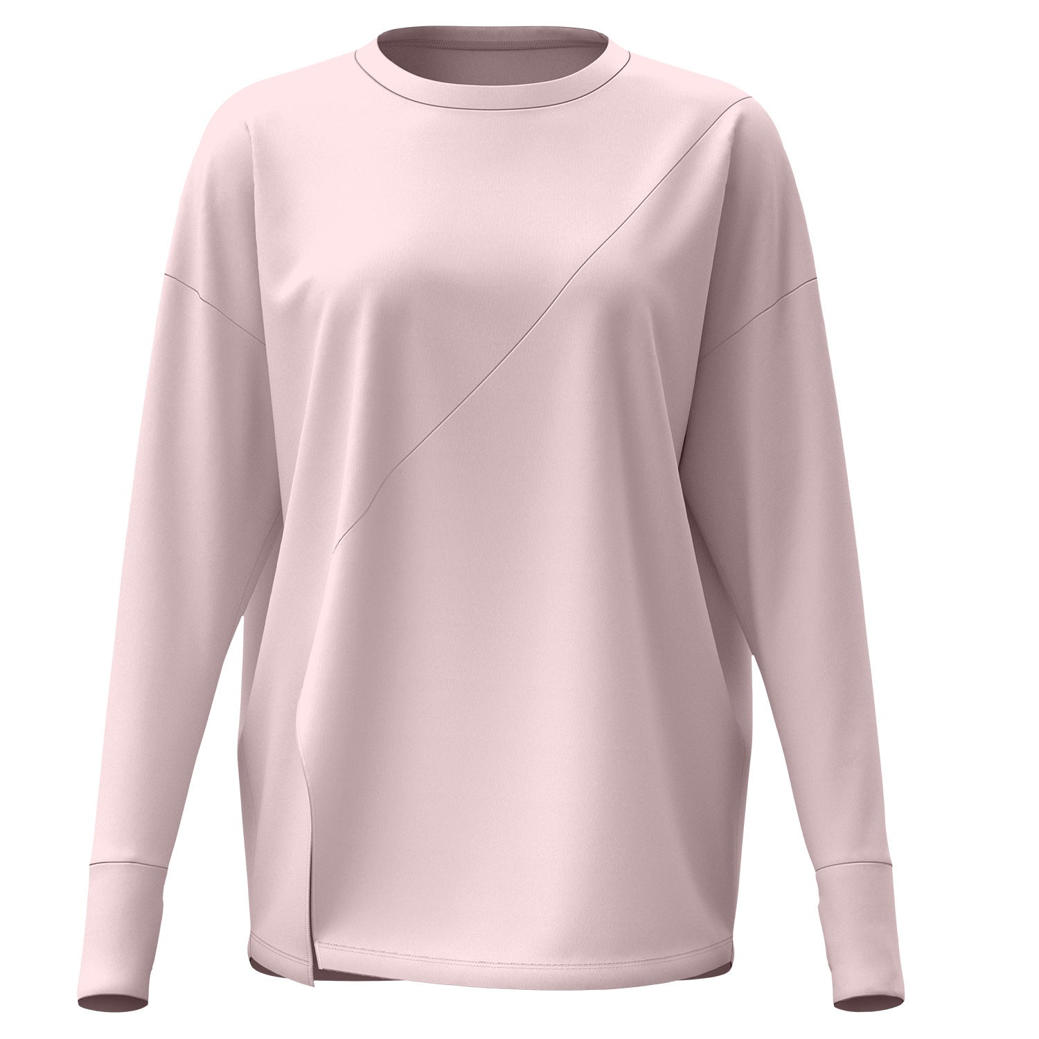 Everyday Comfort Long Sleeve Activewear Top with Slit Detail for Women's Yoga and Running Workouts
