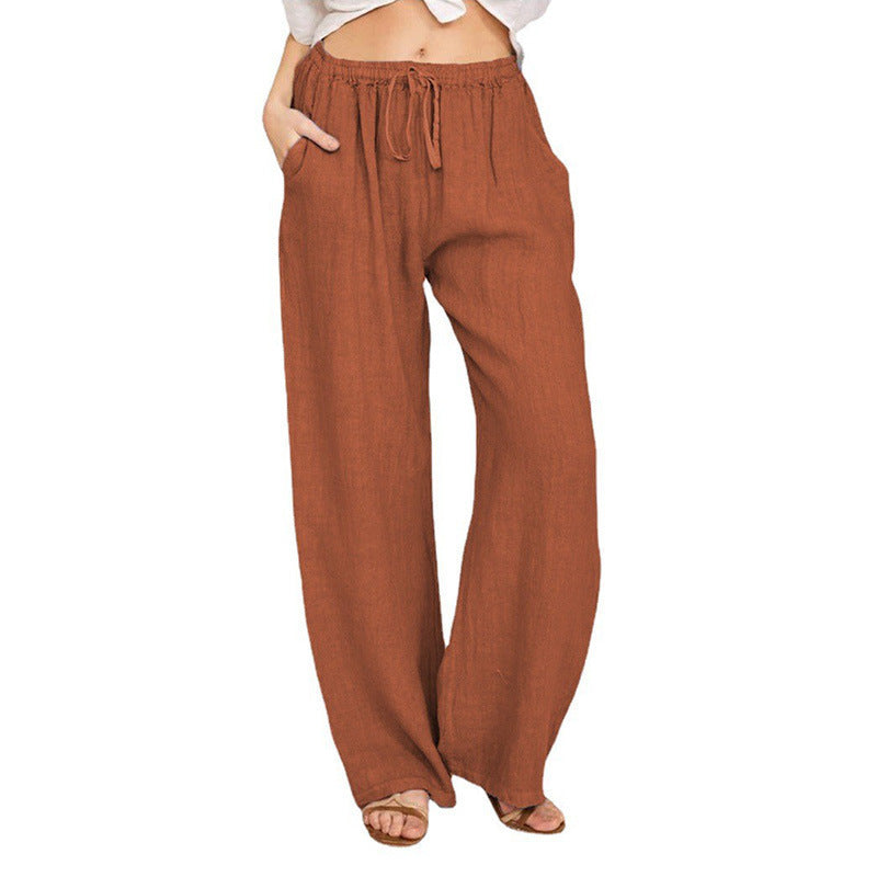 Comfortable Women's Loose Wide Leg Pants with Drawstring