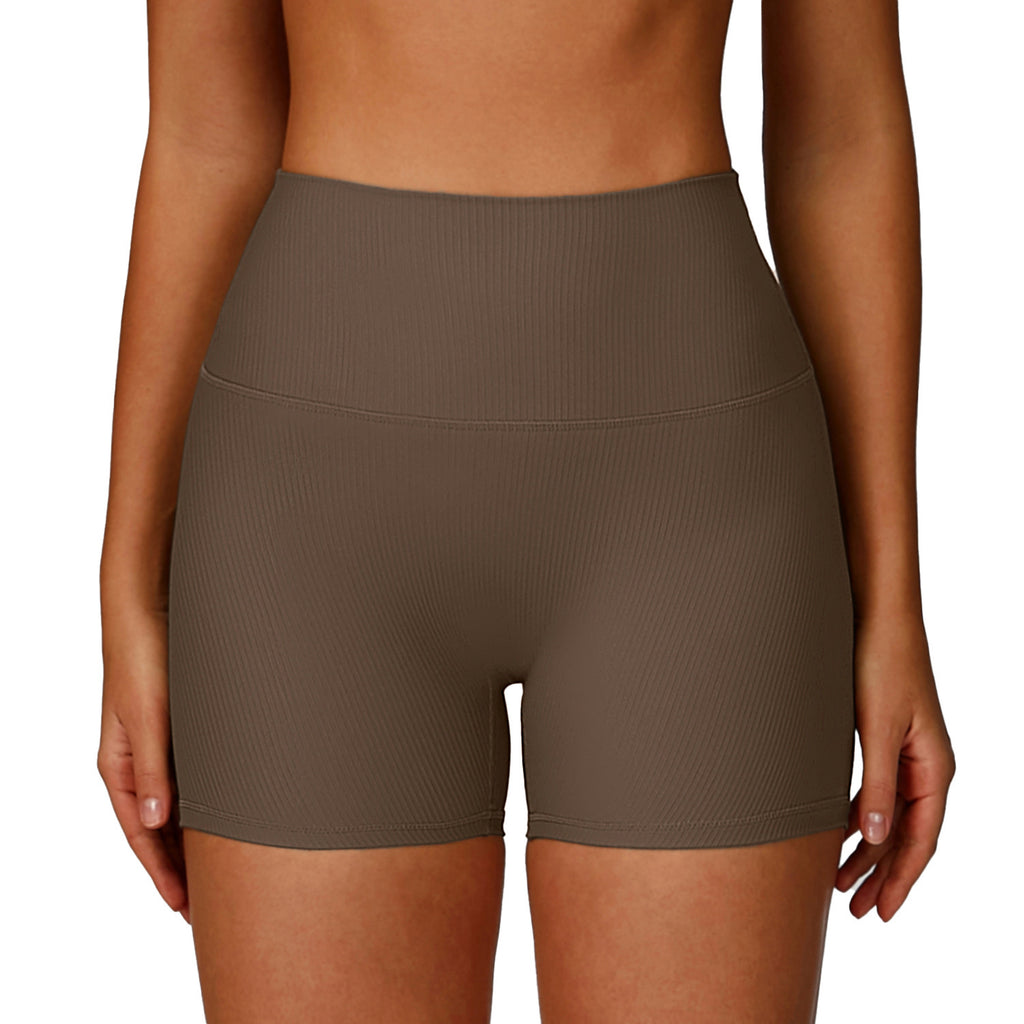 High Waist Ribbed Sculpting Yoga Shorts for Enhanced Performance