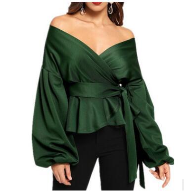 Chic Off-Shoulder Peplum Wrap Top | Elegant Women's Blouse