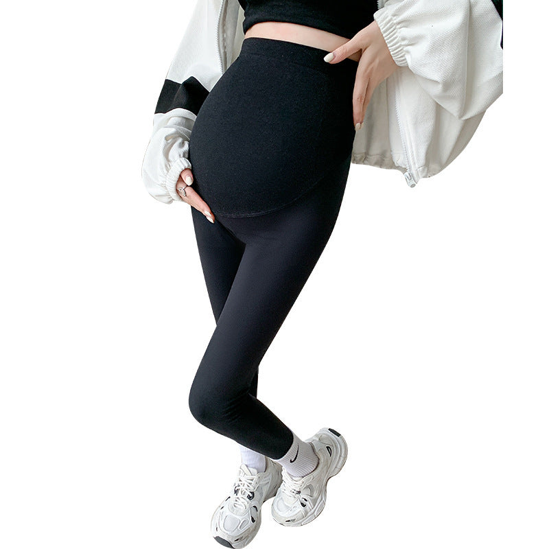 Seamless Honeycomb Maternity Leggings with Belly Support