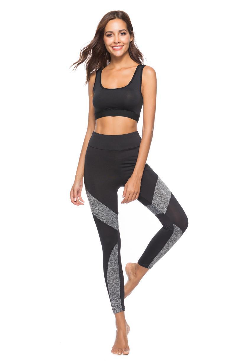 High Waisted Body Sculpting Fitness Leggings with Stylish Leopard Print Panels