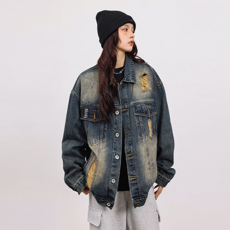 Cozy Faux Fur Lined Oversized Denim Jacket for Effortless Style