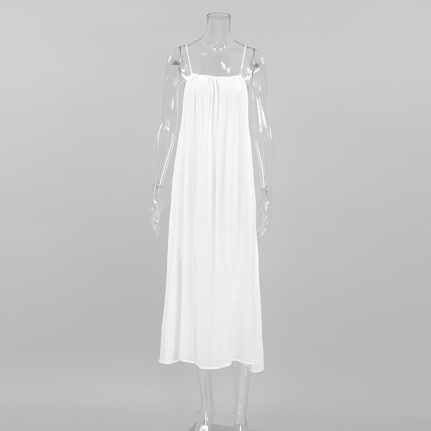 Effortless Cotton Halter Midi Dress Comfortable Everyday Wear