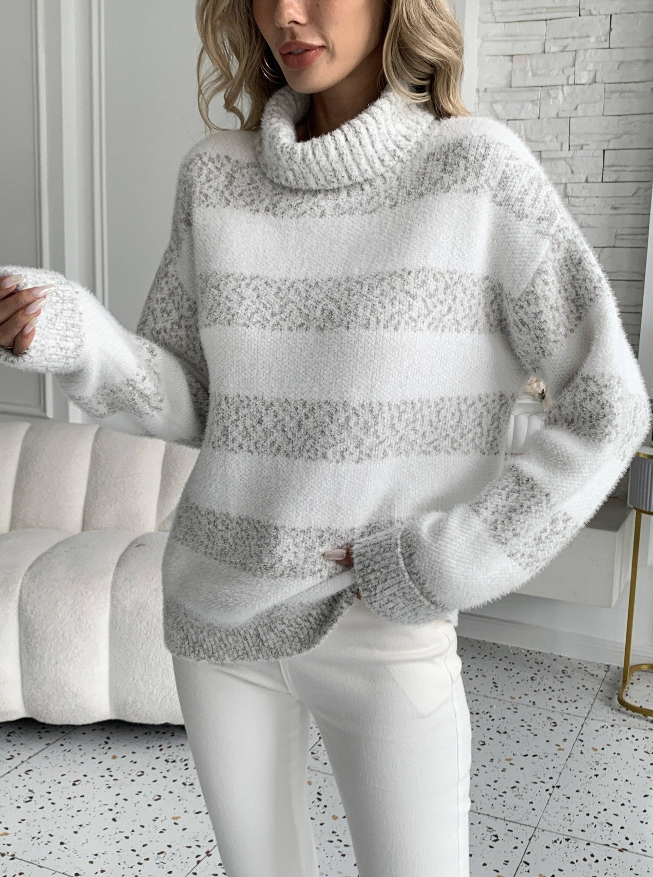 Aspen Striped Turtleneck Sweater