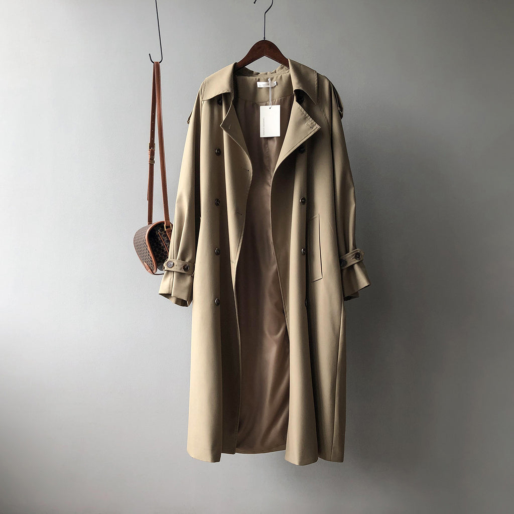 Chic Women's Casual Trench Coat - Stylish Long Sleeve Lapel Outerwear
