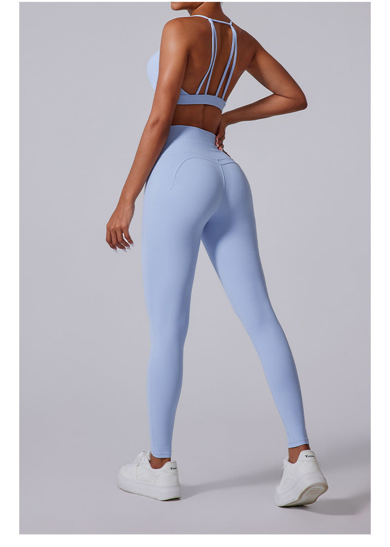 High Waist Brushed Fabric Fitness Leggings for Yoga and Training