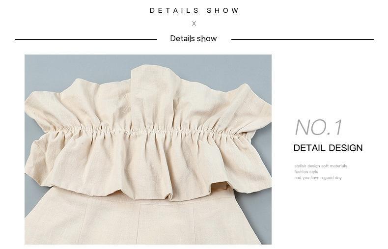 Chic Women's Strapless Ruffle Wide Leg Jumpsuit for Summer Casual Wear