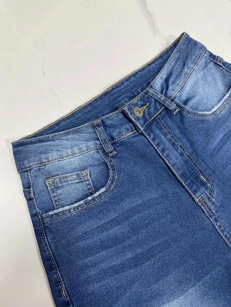 High-Waisted Wide Leg Denim Jeans