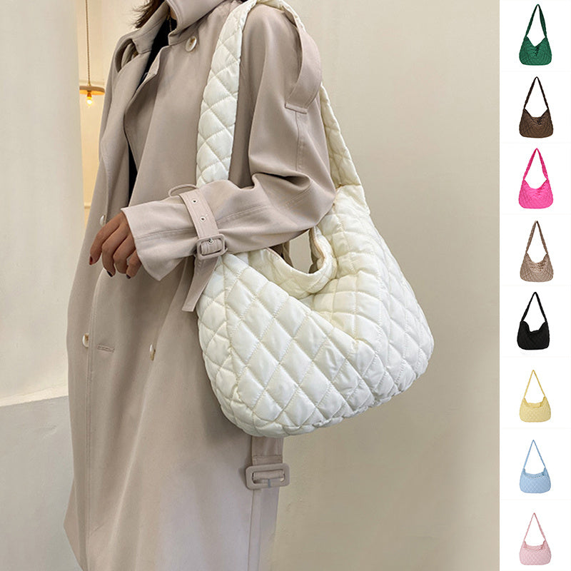 Chic Quilted Puffer Crossbody Bag for Women - Stylish Shoulder Handbag