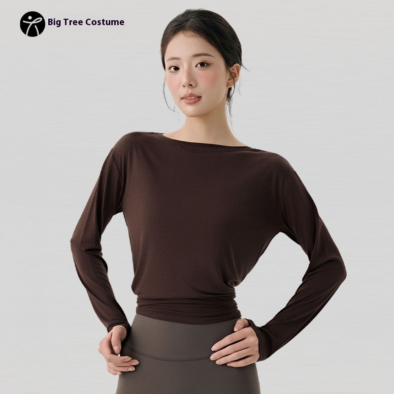Soft Breathable Modal Blend Long Sleeve Active Top for Fitness and Everyday Comfort