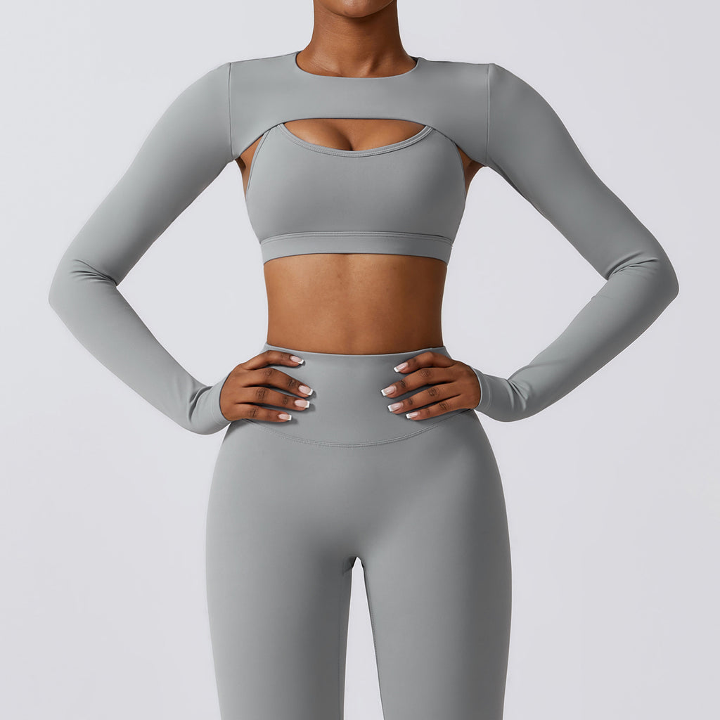 Seamless "Nude Feel" Long Sleeve Workout Top with Cutout