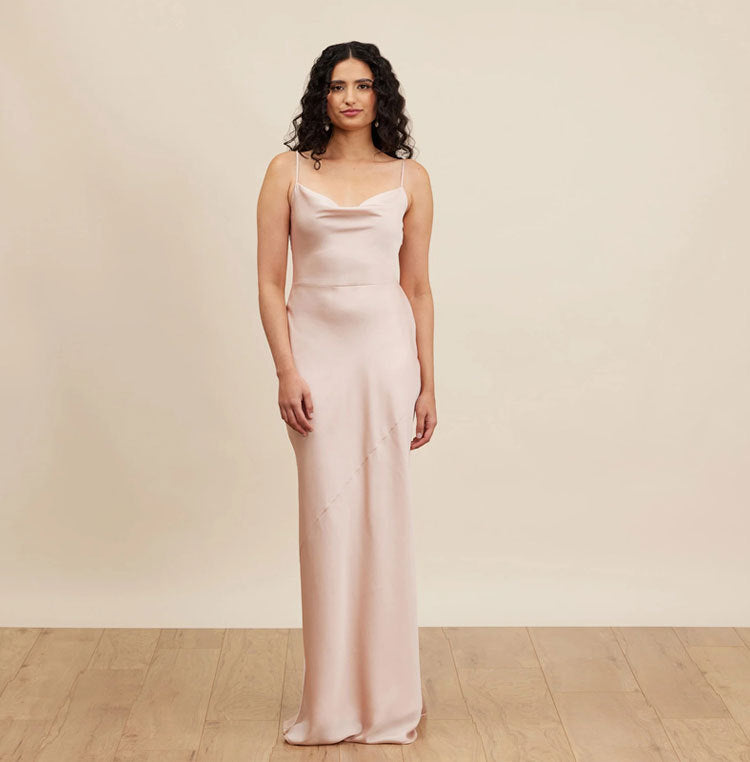 Satin Bridesmaid Dress - Korean Style Party & Cocktail Gown