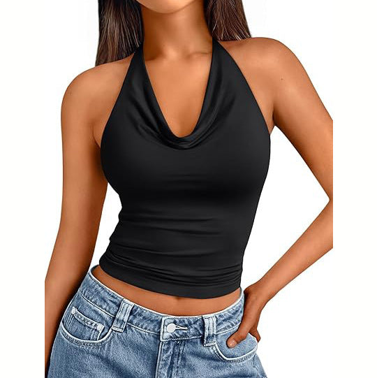 Chic Everyday Sleeveless Slim Fit Halter Neck Tank Top