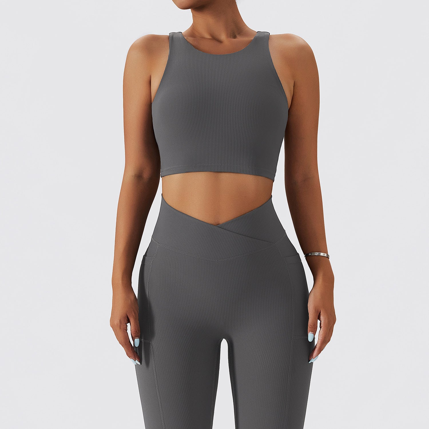 Ribbed Seamless Activewear Performance Matching Workout Set