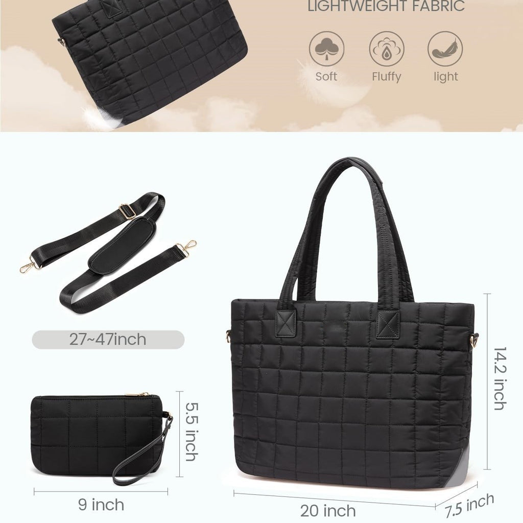 Chic Quilted Padded Tote Bag - Large Capacity Shoulder & Everyday Carryall
