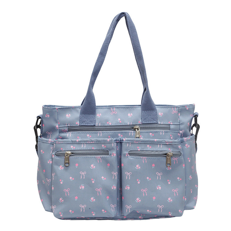 Stylish Retro Printed Nylon Tote Bag - Large Capacity