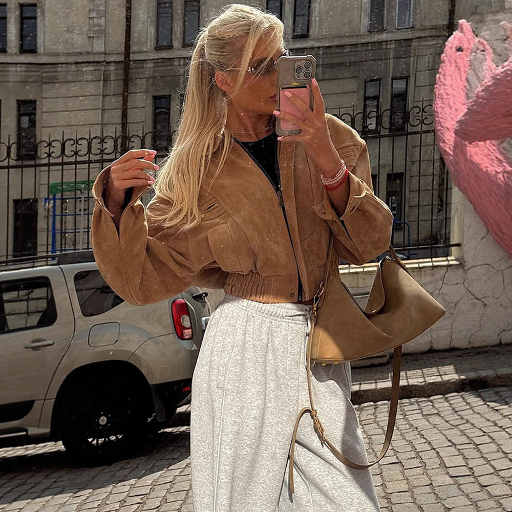 Niche Fashionable Loose Retro Solid Color Jacket