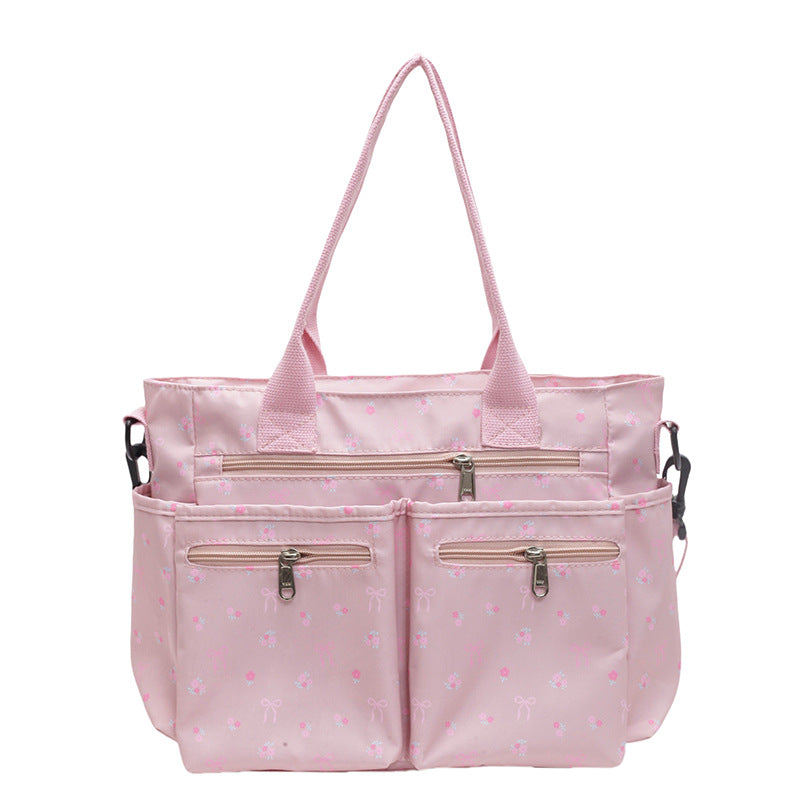 Stylish Retro Printed Nylon Tote Bag - Large Capacity