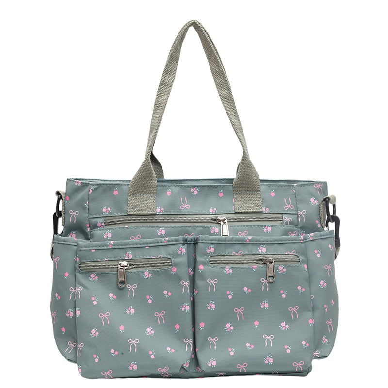 Stylish Retro Printed Nylon Tote Bag - Large Capacity