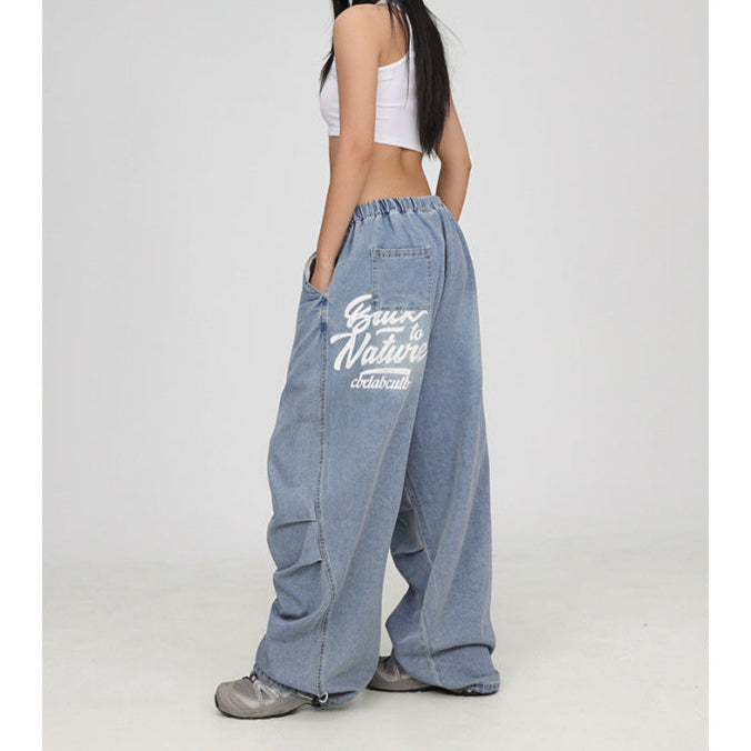 Retro High Waist Baggy Wide Leg Jeans for Women