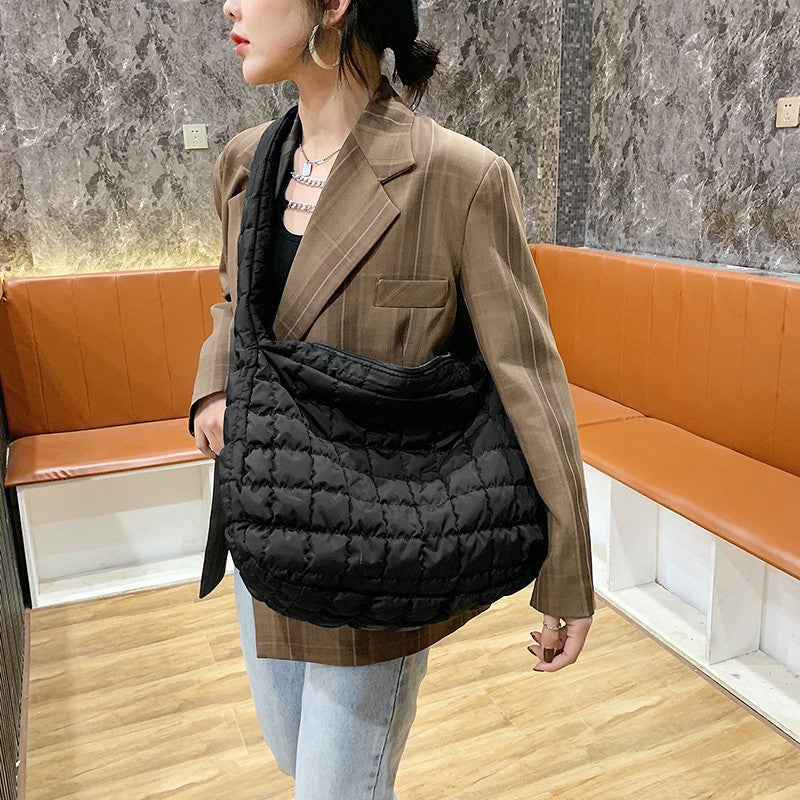 Chic Quilted Puffer Tote Bag - Spacious & Stylish
