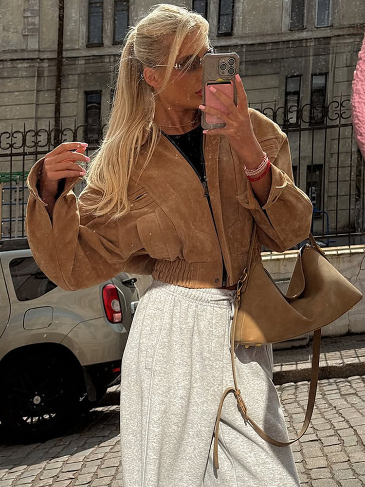 Niche Fashionable Loose Retro Solid Color Jacket