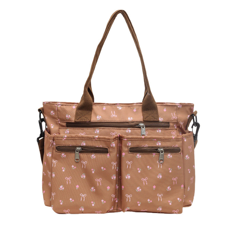 Stylish Retro Printed Nylon Tote Bag - Large Capacity