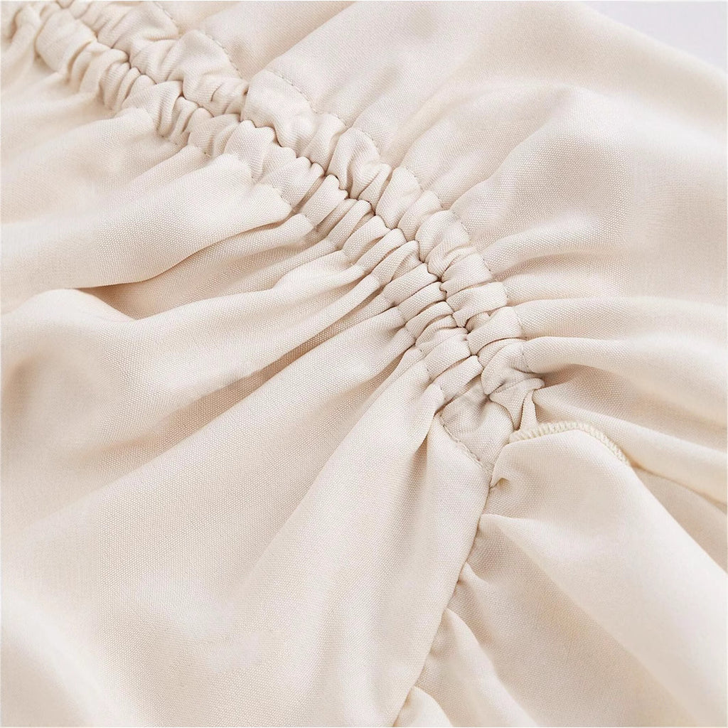 Women's Asymmetric Ruffle Skirt - High Waist Midi