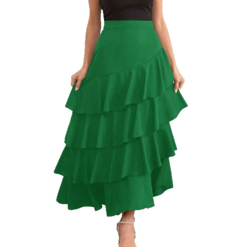 Women's Asymmetric Midi Skirt - High Waist Street Style