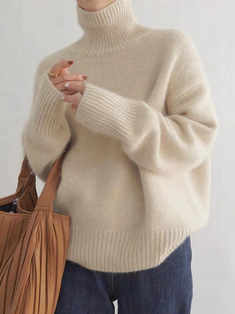 Cozy Effortless Turtleneck Knit Sweater for Everyday Chic Style