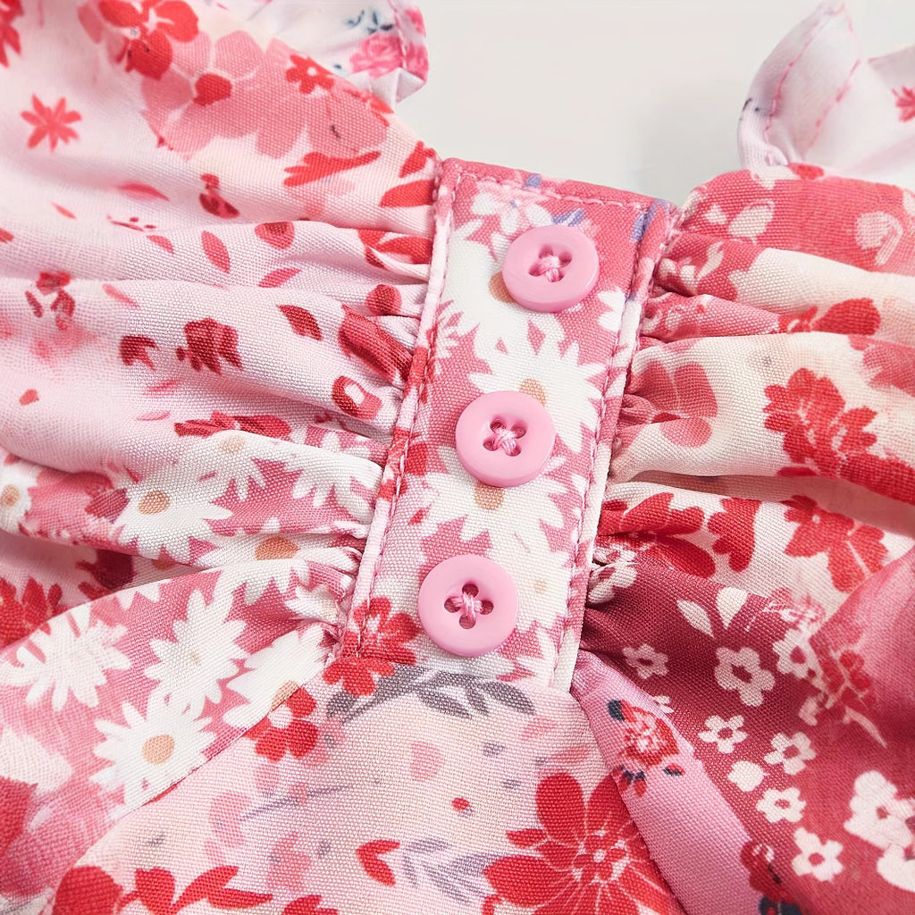 Women's Floral Tiered Dress - Retro Summer Mini Style