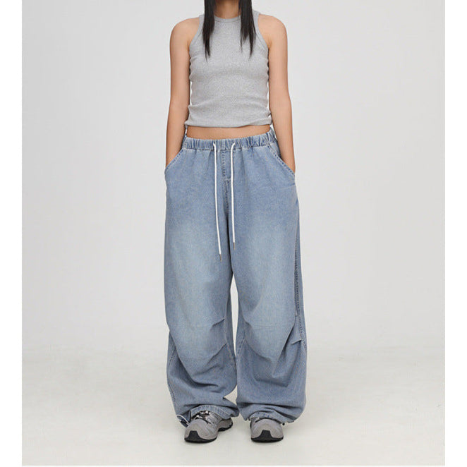 Retro High Waist Baggy Wide Leg Jeans for Women