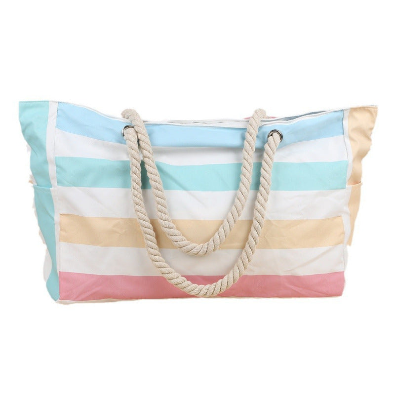 Large Canvas Beach Tote Bag for Women - Tropical & Versatile