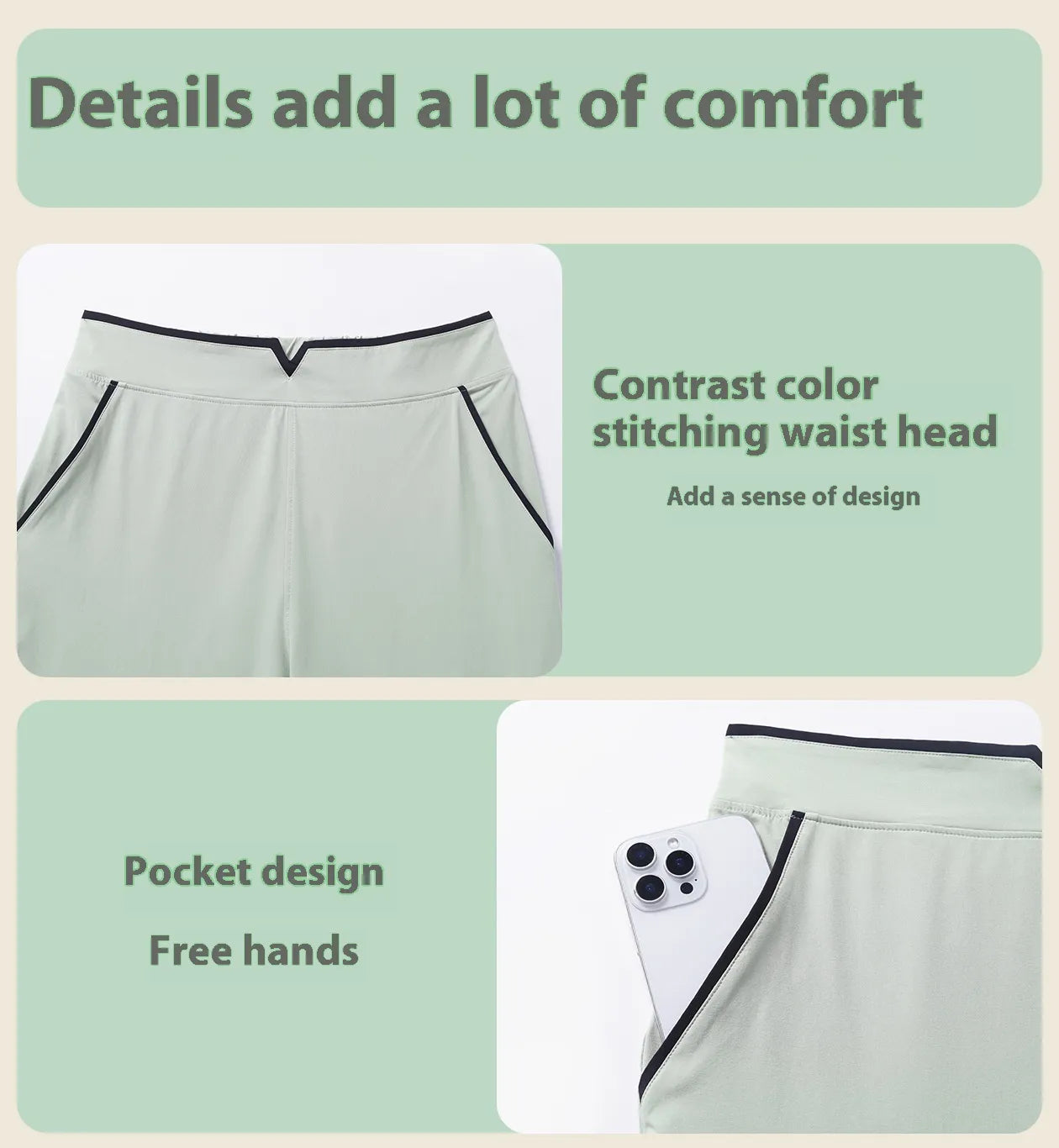 Comfortable Breathable High Waist Wide Leg Activewear Pants for Women