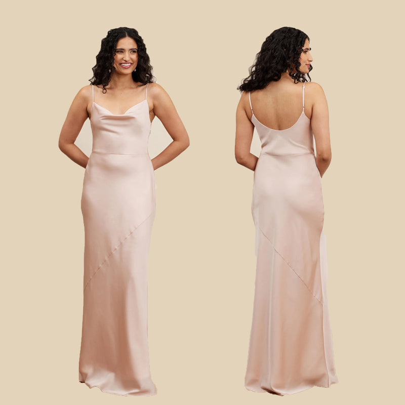 Satin Bridesmaid Dress - Korean Style Party & Cocktail Gown