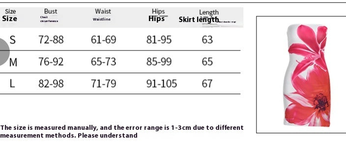 Chic Floral Tube Top Mini Dress for Women - Strapless Summer Hip Skirt