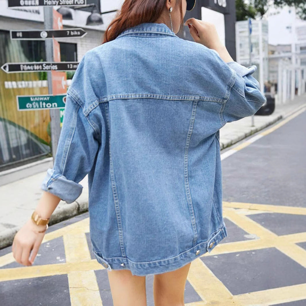 Effortless Oversized Denim Jacket Long Sleeve for Casual Everyday Style